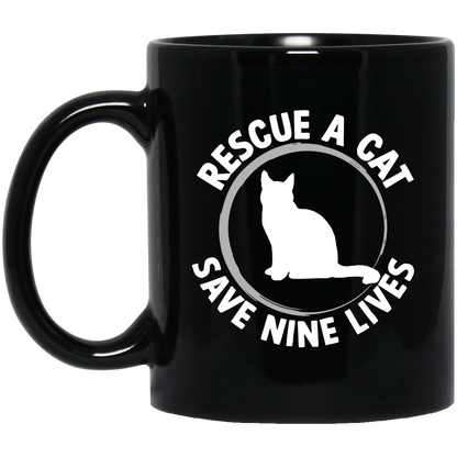 Rescue a Cat - Black Mugs