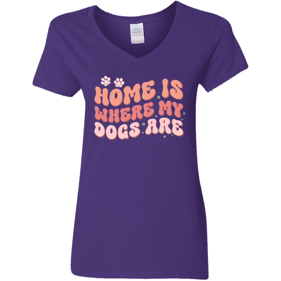 Home is Where My Dogs Are Ladies' V-Neck T-Shirt