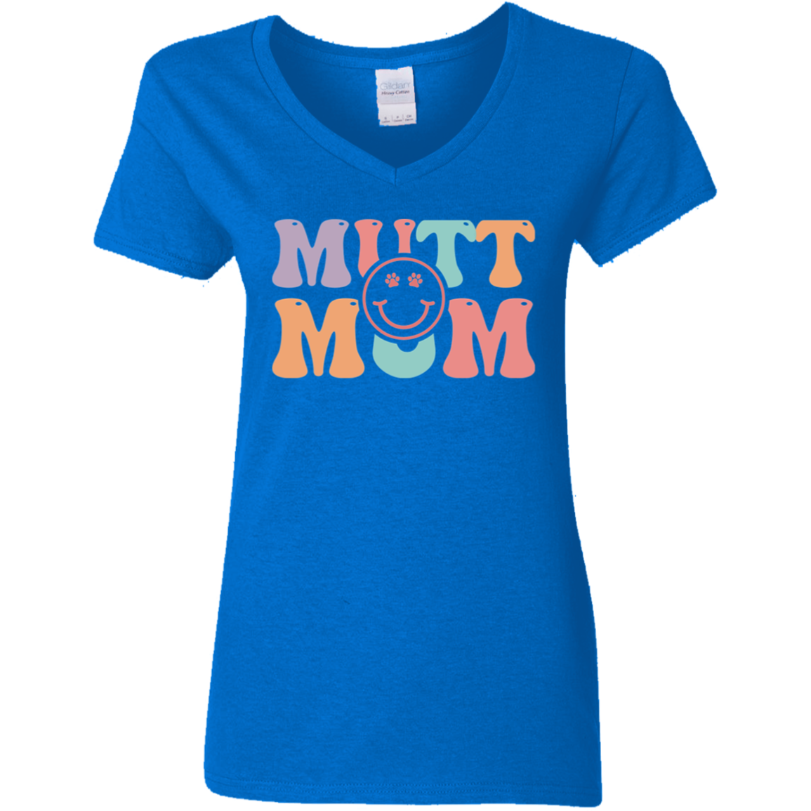 Mutt Mom Dog Rescue Ladies' V-Neck T-Shirt