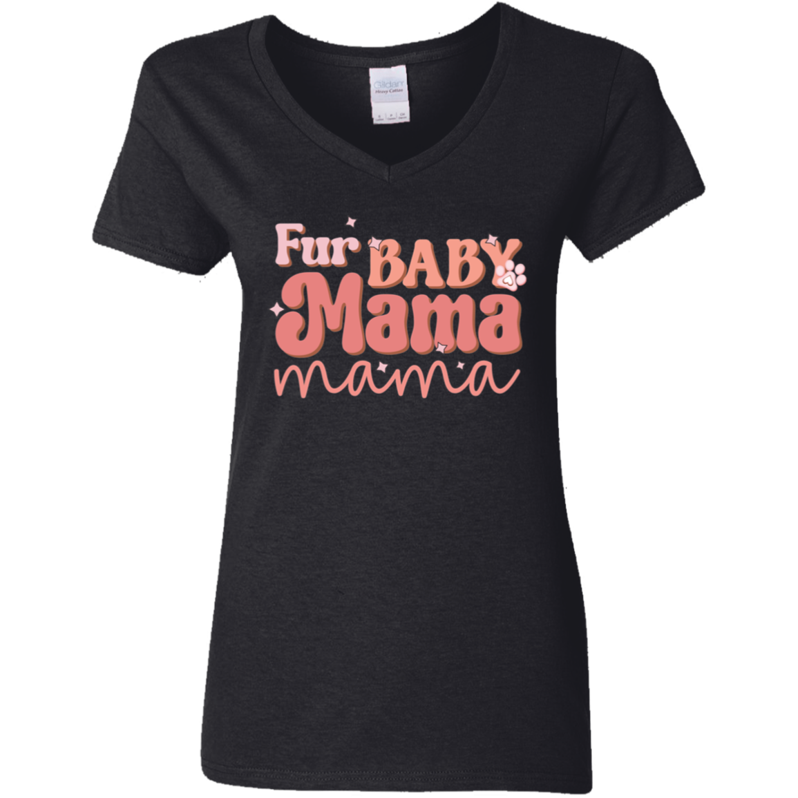 Fur Baby Mama Dog Mom Ladies' V-Neck T-Shirt