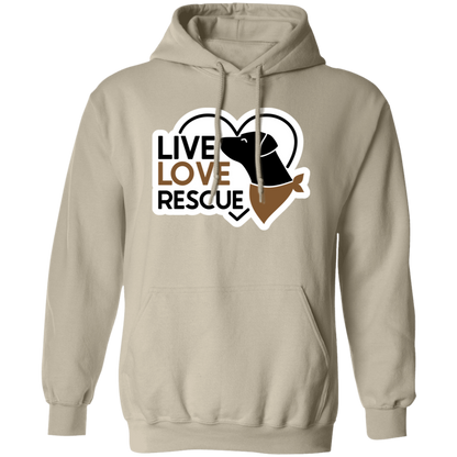 Live Love Rescue Dog Pullover Hoodie Hooded Sweatshirt