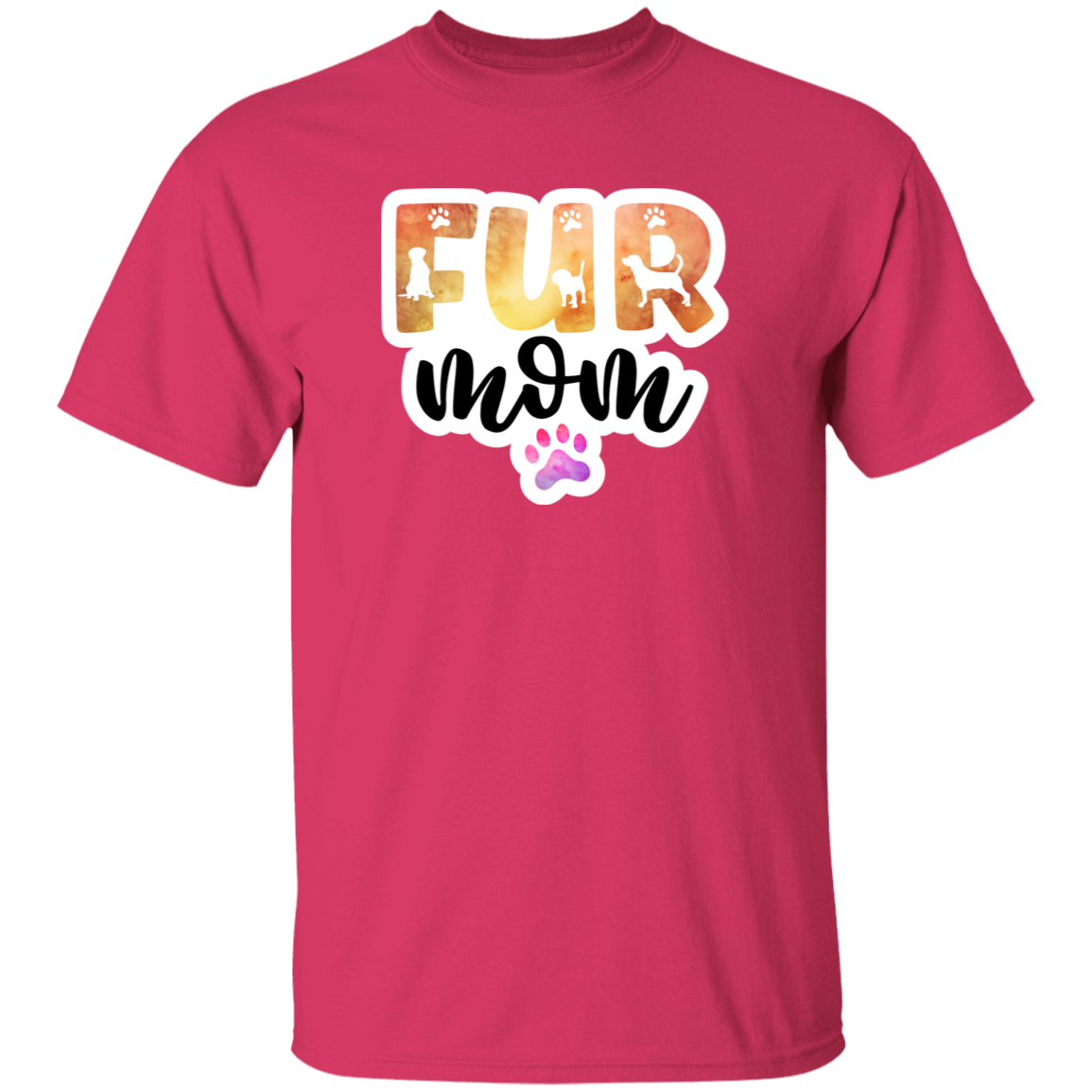 Fur Mom Dog Paw Watercolor T-Shirt