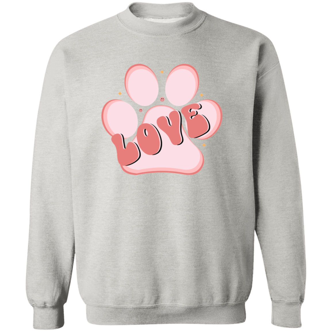 Love Paw Print Dog Rescue Crewneck Pullover Sweatshirt