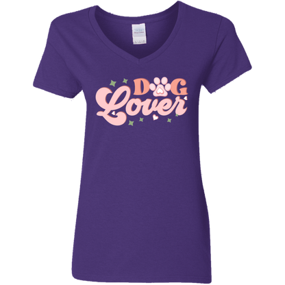 Dog Lover Retro Ladies' V-Neck T-Shirt