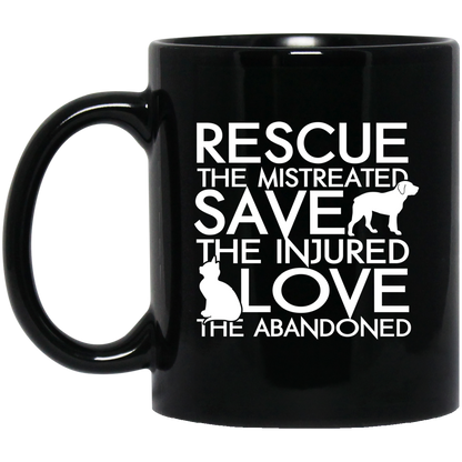 Rescue Save Love - Black Mugs