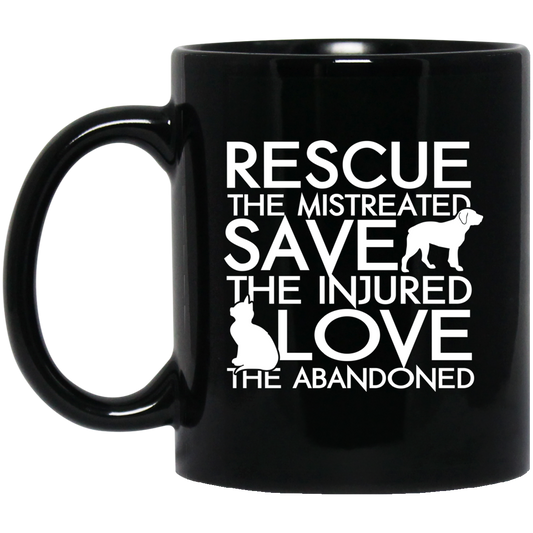 Rescue Save Love - Black Mugs