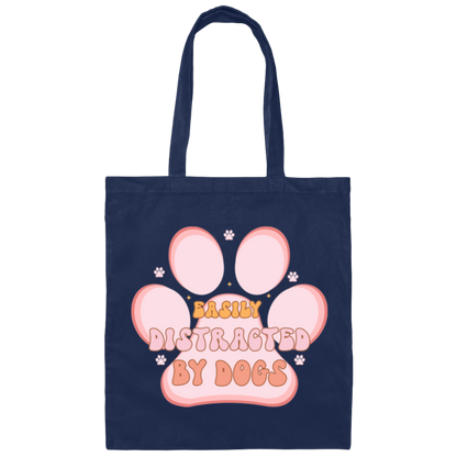Easily Distracted by Dogs Canvas Tote Bag