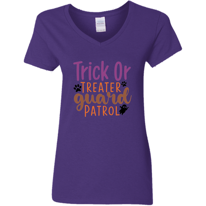 Trick or Treater Guard Patrol Ladies' V-Neck T-Shirt