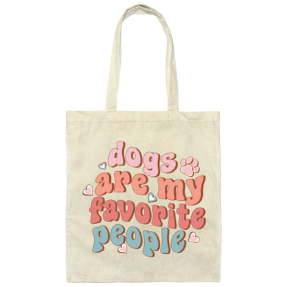 Dogs are My Favorite People Canvas Tote Bag
