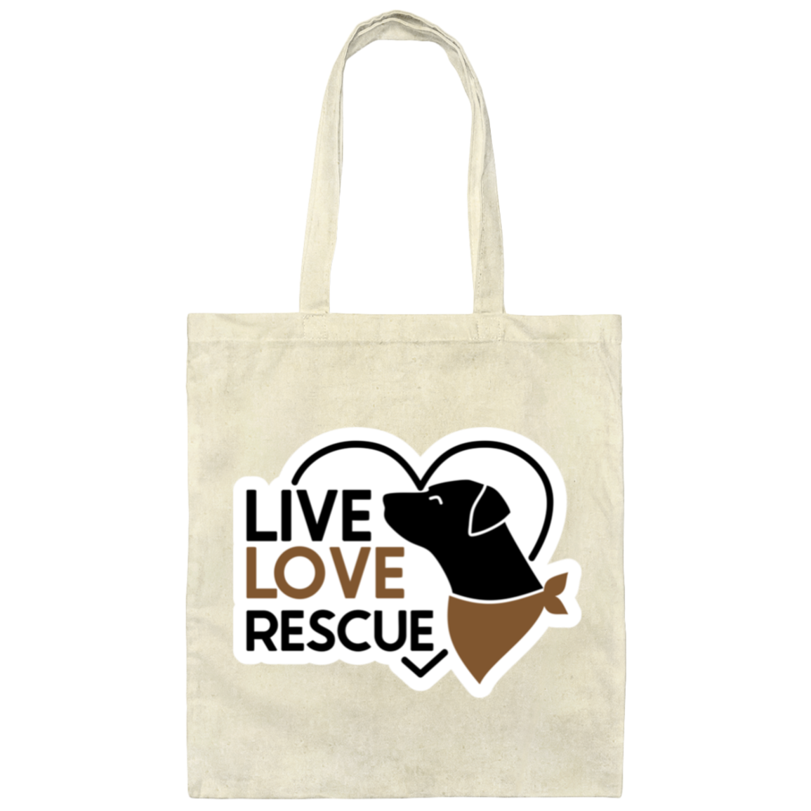Live Love Rescue Dog Canvas Tote Bag