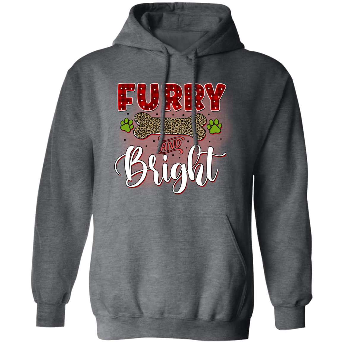 Furry & Bright Dog Christmas Pullover Hoodie Hooded Sweatshirt