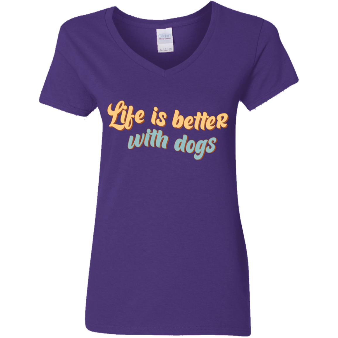 Life is Better with Dogs Ladies' V-Neck T-Shirt