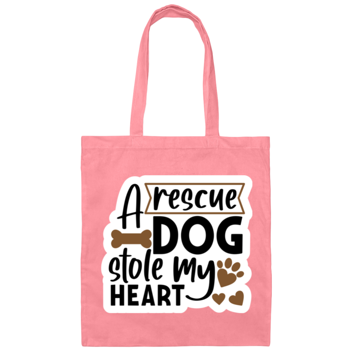 A Rescue Dog Stole My Heart Canvas Tote Bag