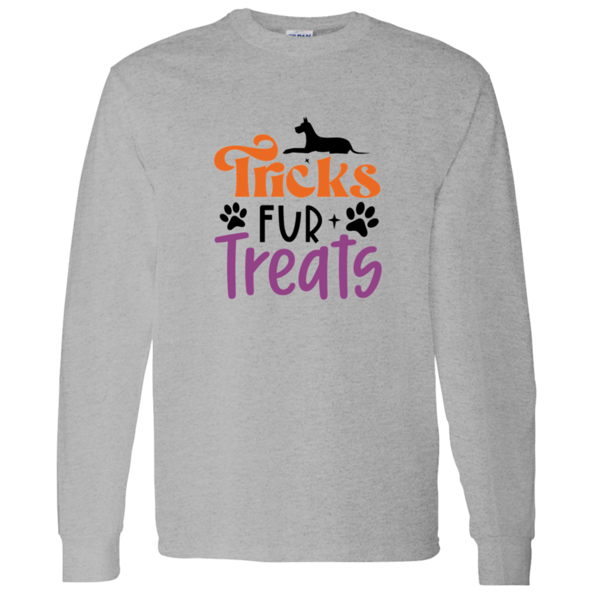 Tricks Fur Treats Halloween Dog Long Sleeve T-Shirt