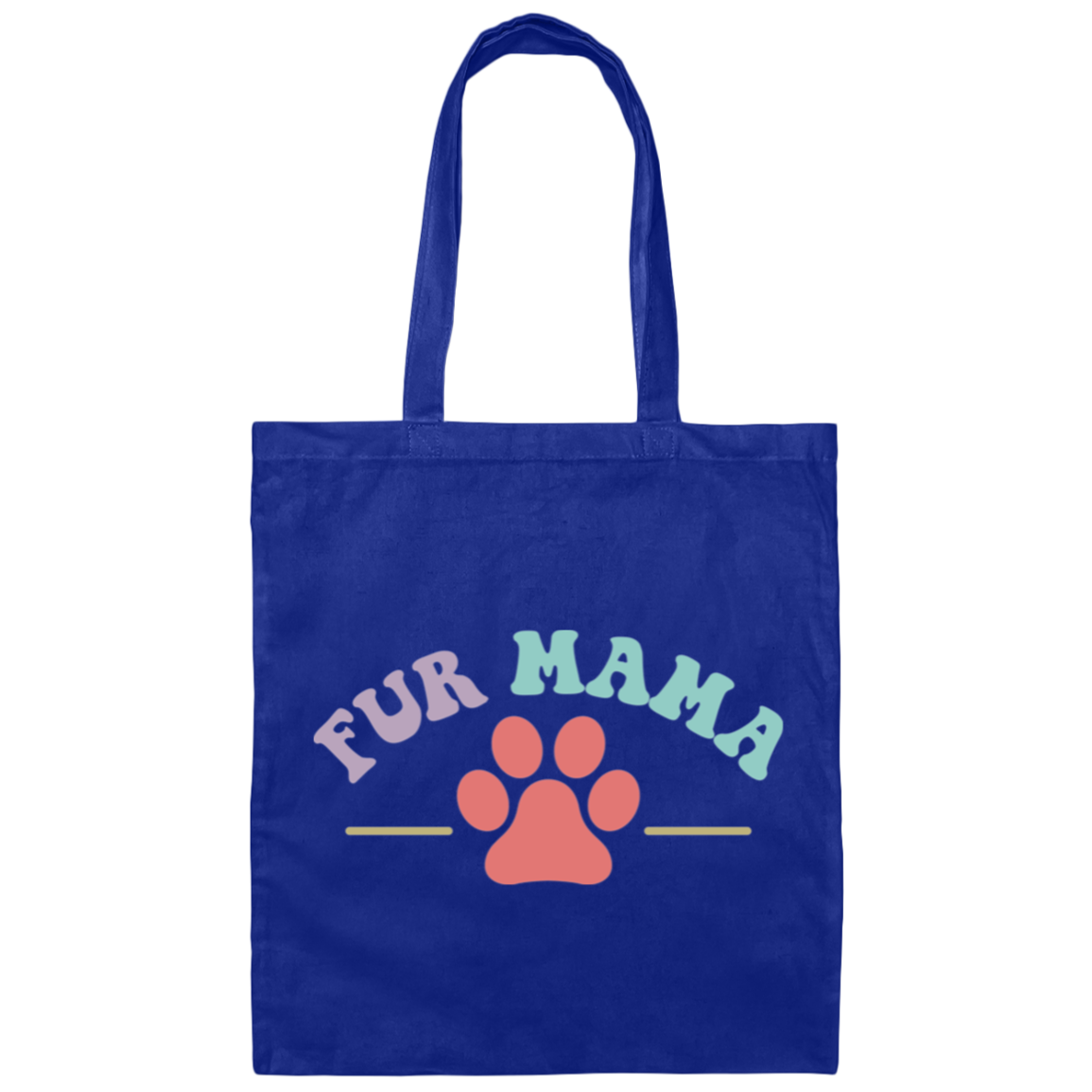 Fur Mama Paw Print Dog Rescue Canvas Tote Bag