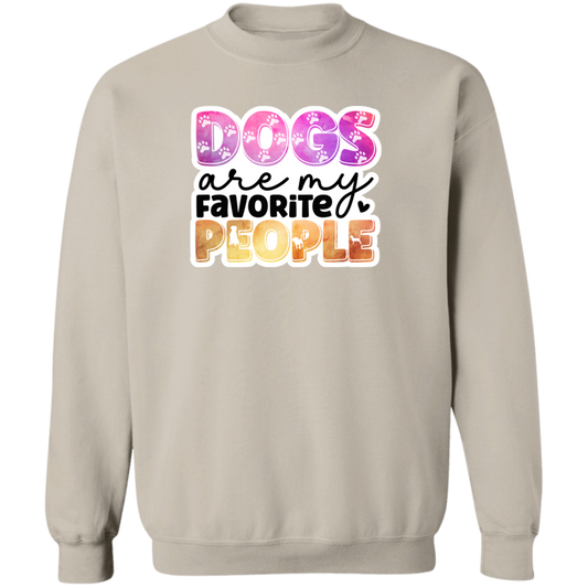 Dogs are my Favorite People Watercolor Crewneck Pullover Sweatshirt