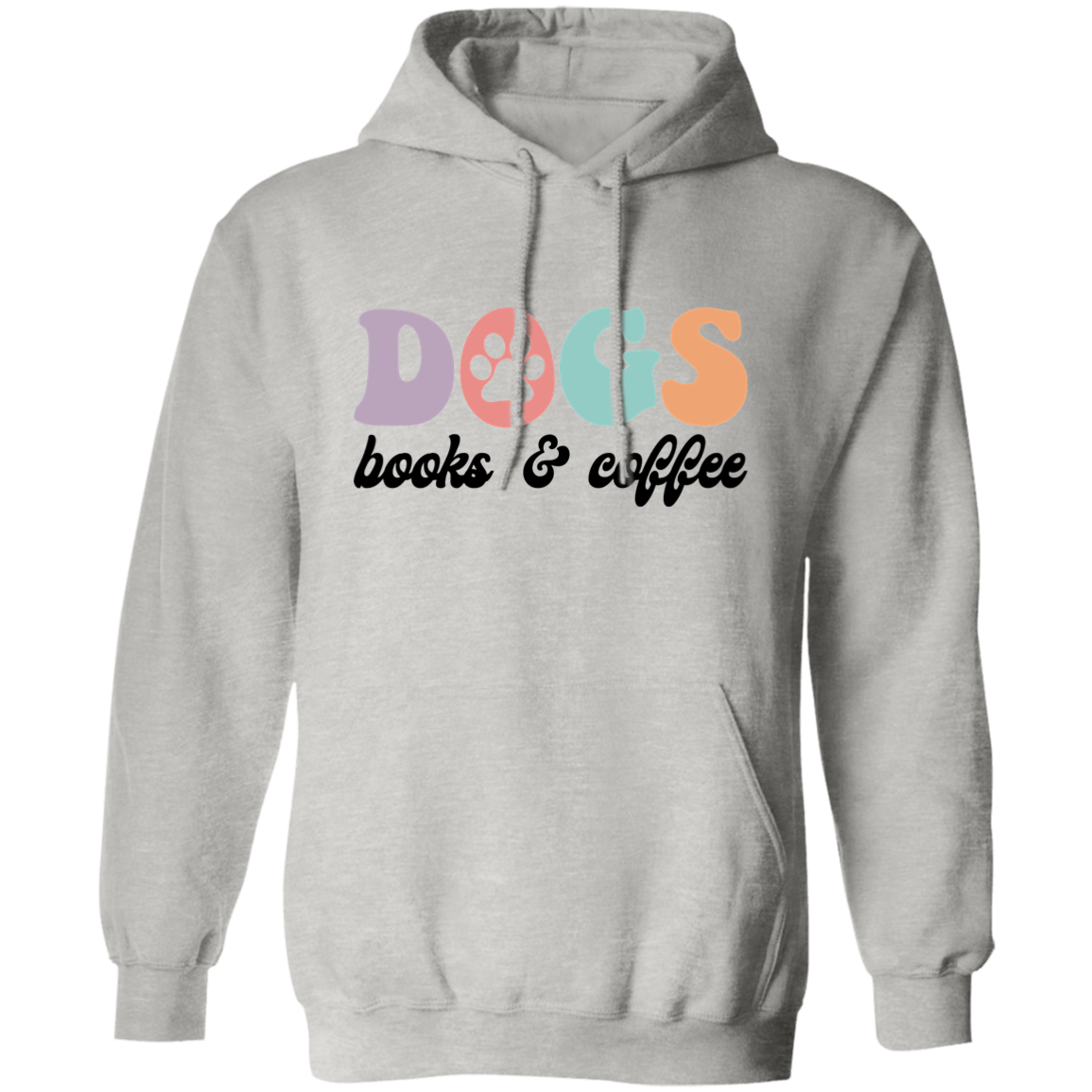 Dogs Books & Coffee Pullover Hoodie Hooded Sweatshirt