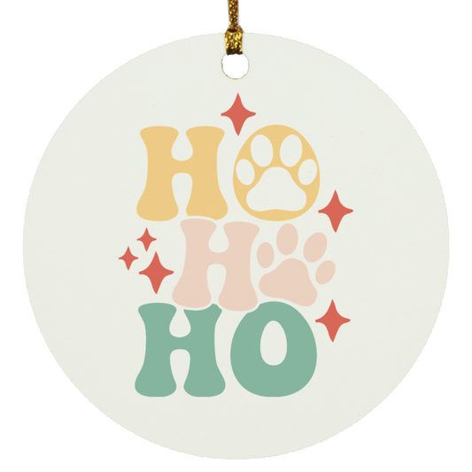 Ho Ho Ho Paws Christmas Dog Circle Ornament