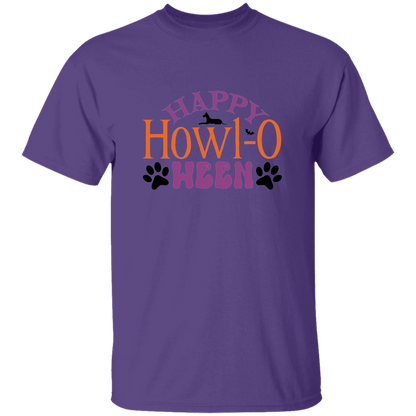 Happy Howl-o-ween Halloween Paw Print & Dog  T-Shirt