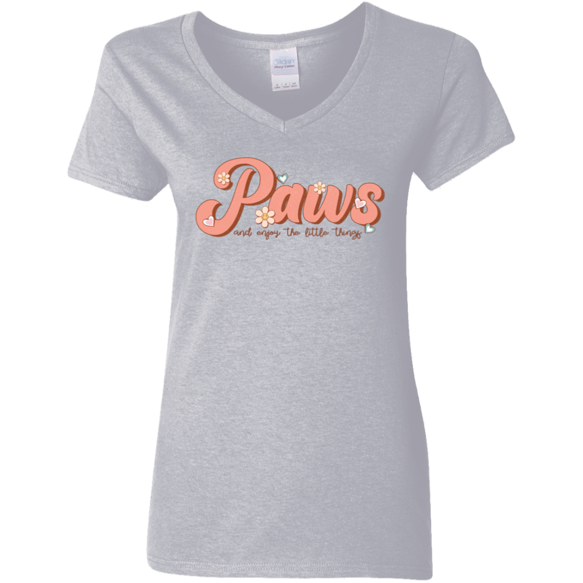 Paws and Enjoy the Little Things Ladies' V-Neck T-Shirt