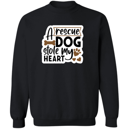 A Rescue Dog Stole My Heart Crewneck Pullover Sweatshirt