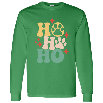 Ho Ho Ho Paws Dog Christmas Long Sleeve T-Shirt