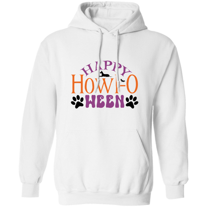 Happy Howl-o-ween Halloween Paw Print & Dog Pullover Hoodie
