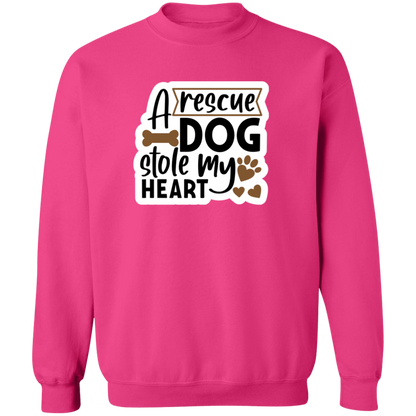 A Rescue Dog Stole My Heart Crewneck Pullover Sweatshirt