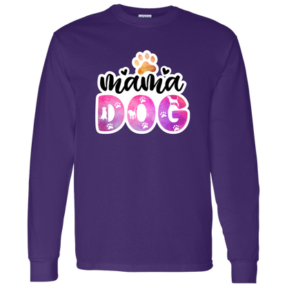 Mama Dog Paw Watercolor Long Sleeve T-Shirt