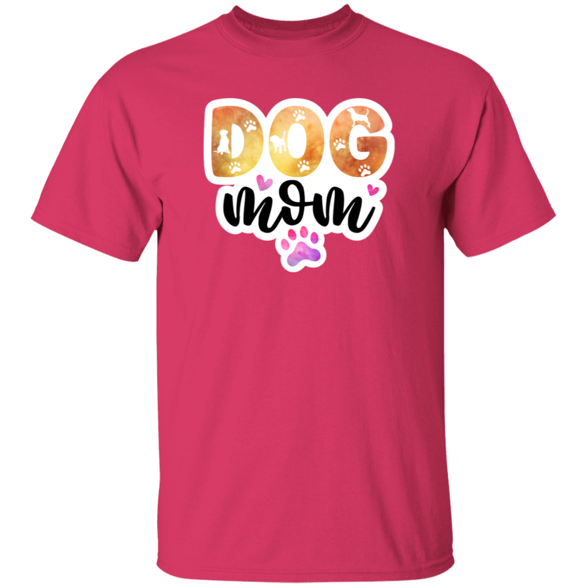 Dog Mom Watercolor Paw Print T-Shirt