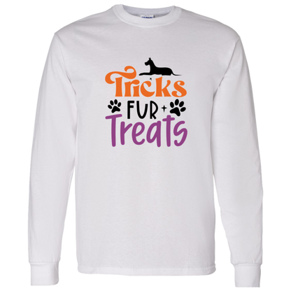 Tricks Fur Treats Halloween Dog Long Sleeve T-Shirt