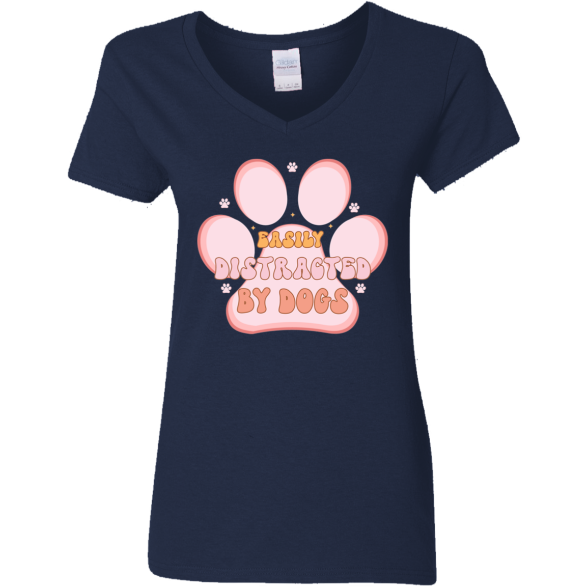 Easily Distracted by Dogs Ladies' V-Neck T-Shirt