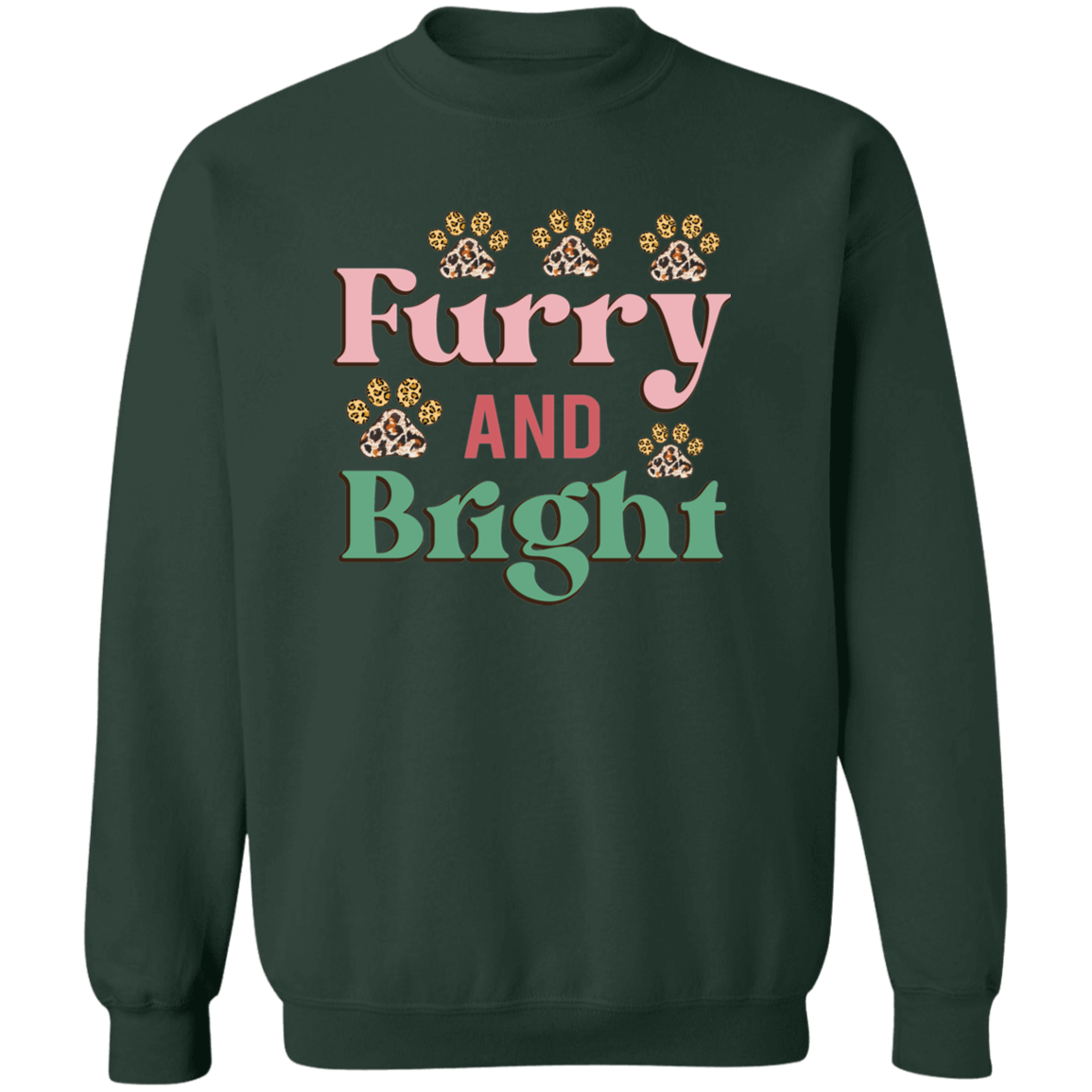 Furry & Bright Dog Christmas Crewneck Pullover Sweatshirt