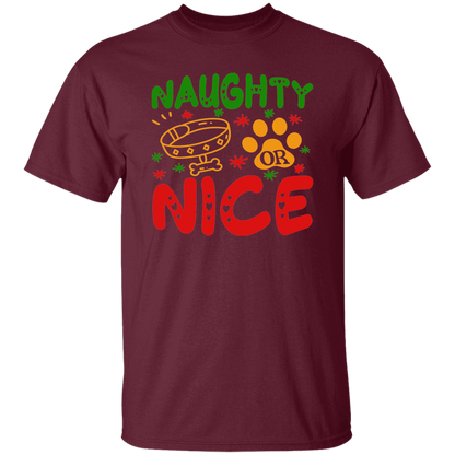 Naughty or Nice Christmas Dog T-Shirt