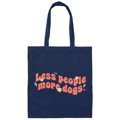 Less People More Dogs Canvas Tote Bag