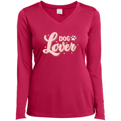 Dog Lover Ladies’ Long Sleeve Performance V-Neck Tee