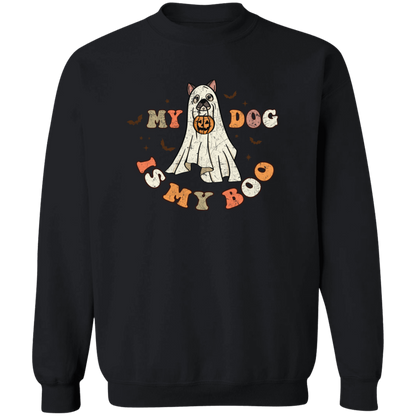 My Dog is My Boo Halloween Retro Crewneck Pullover Sweatshirt