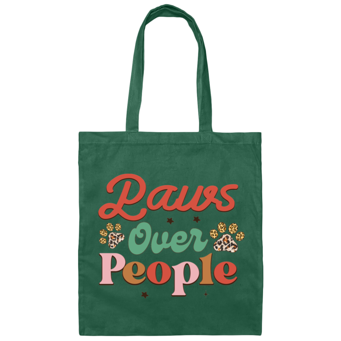 Paws Over People Christmas Dog Canvas Tote Bag