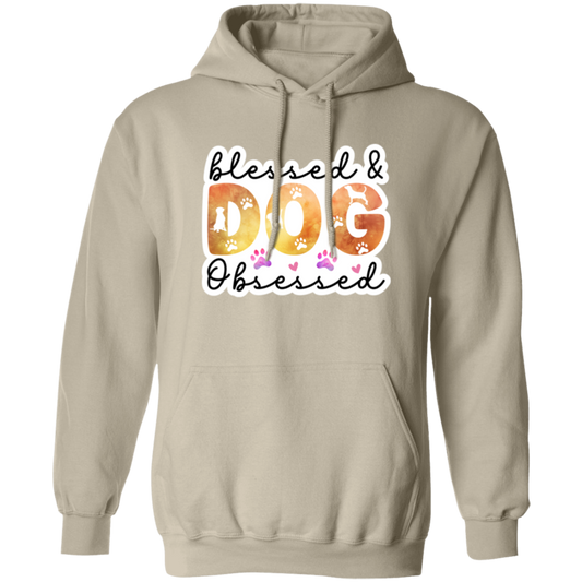 Blessed & Dog Obsessed Watercolor Pullover Hoodie Hooded Sweatshirt