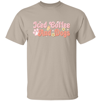 Iced Coffee and Dogs Retro Daisy T-Shirt