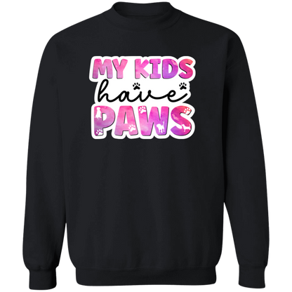 My Kids Have Paws Dog Mom Watercolor Crewneck Pullover Sweatshirt