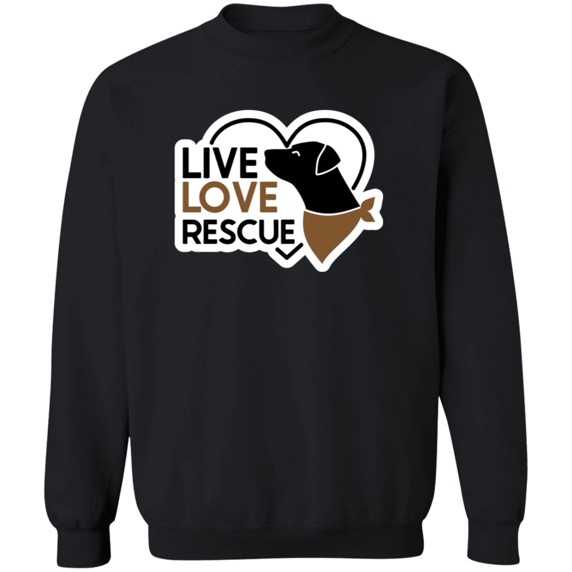 Live Love Rescue Dog Crewneck Pullover Sweatshirt