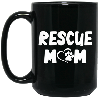 Rescue Mom - Black Mugs