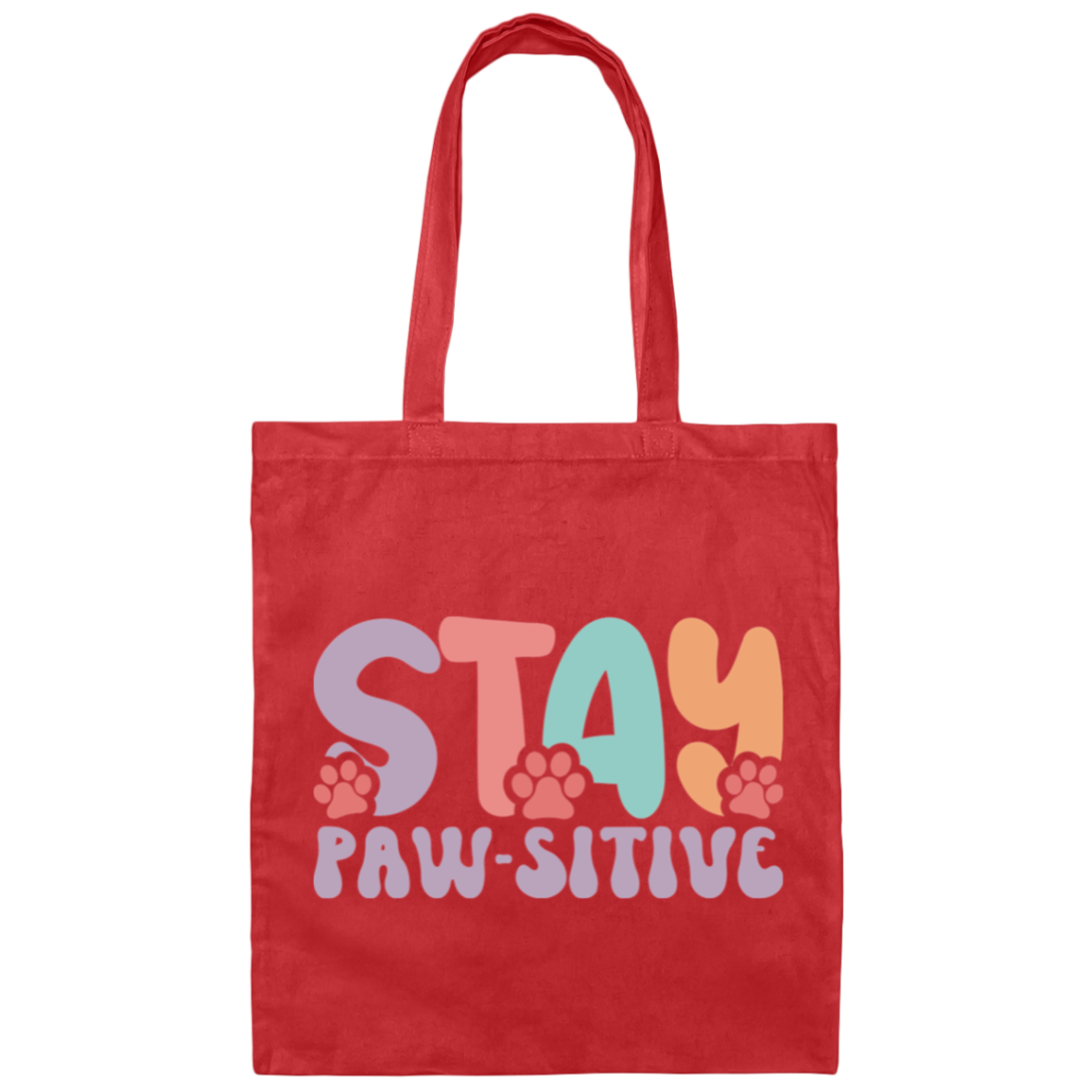 Stay Pawsitive Dog Rescue Canvas Tote Bag