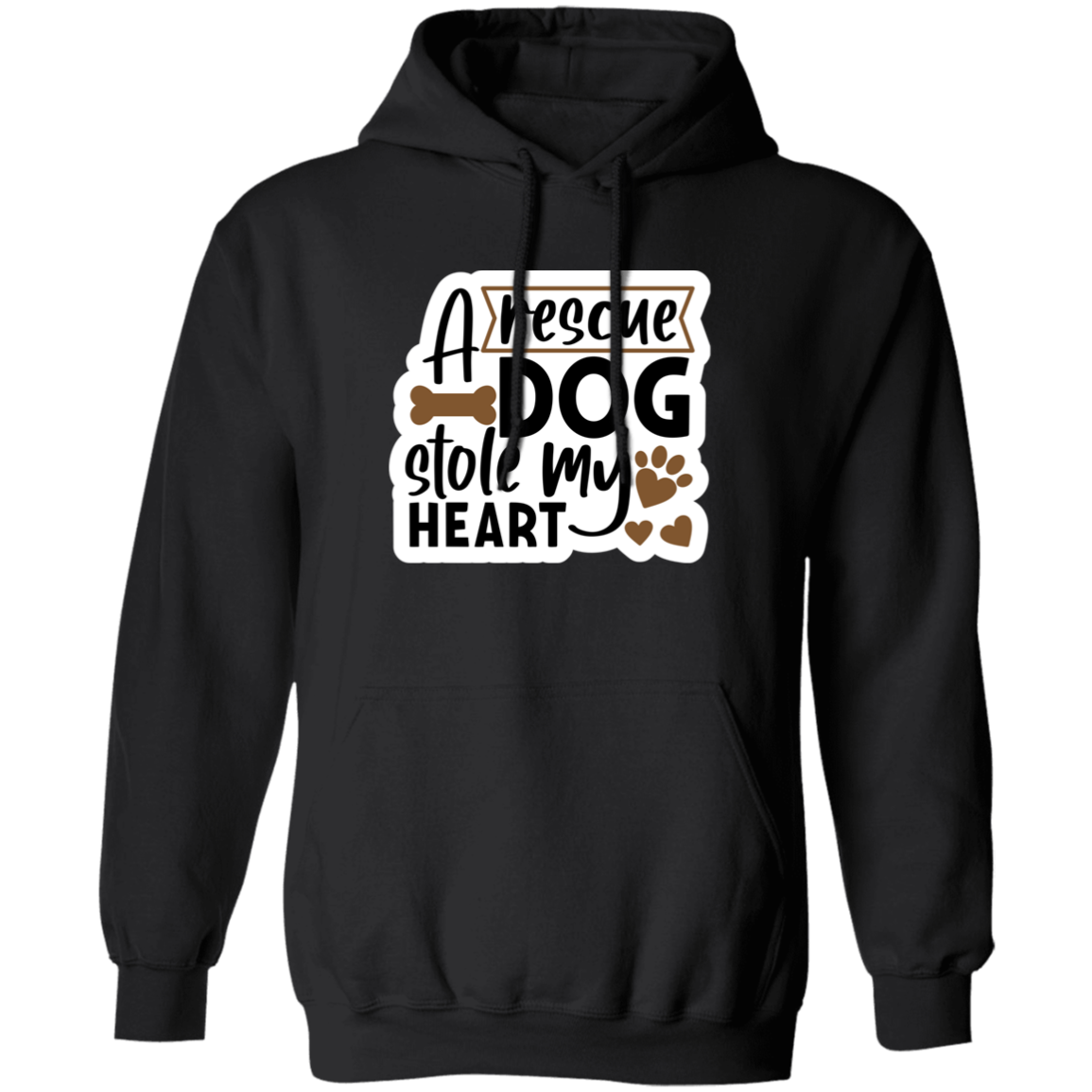 A Rescue Dog Stole My Heart Pullover Hoodie Hooded Sweatshirt