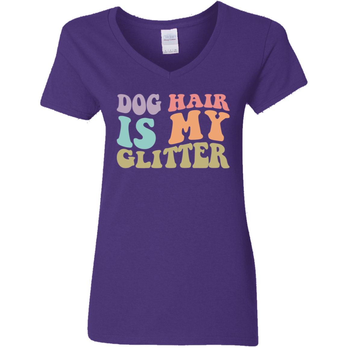 Dog Hair is My Glitter Ladies' V-Neck T-Shirt