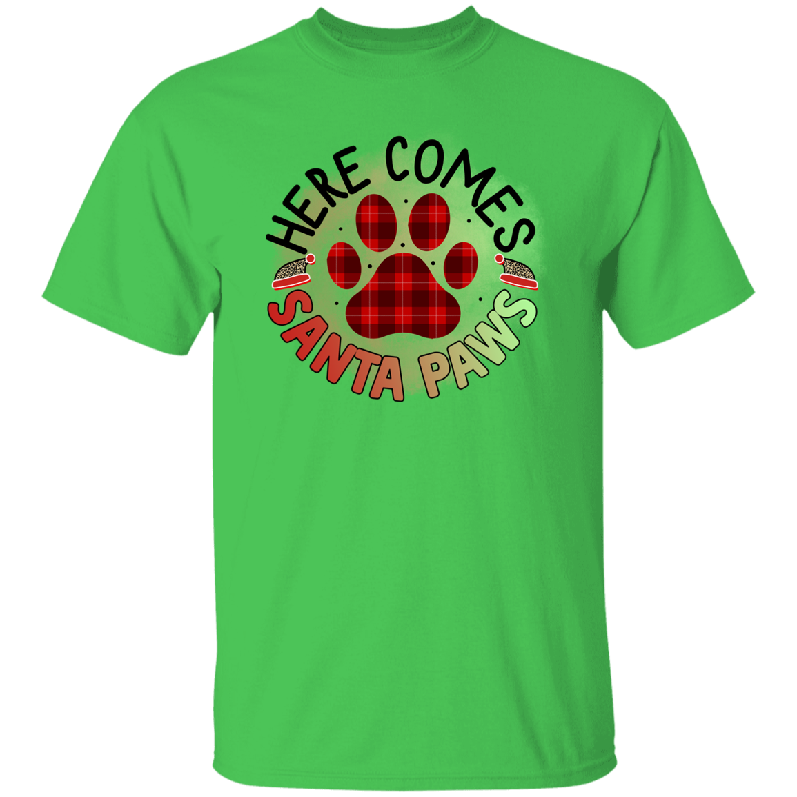 Here Comes Santa Paws Christmas Dog T-Shirt