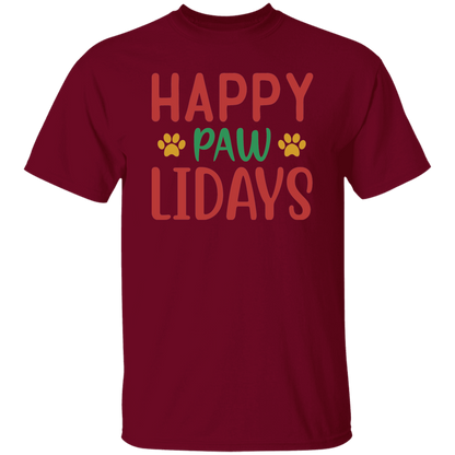 Happy Pawlidays Dog Christmas T-Shirt