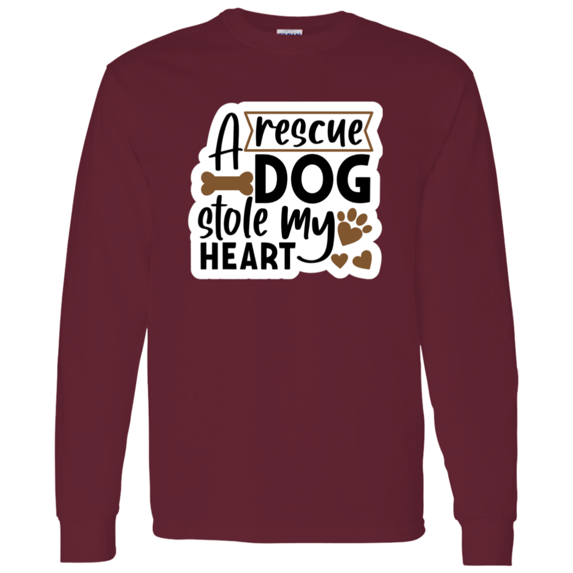 A Rescue Dog Stole My Heart Long Sleeve T-Shirt