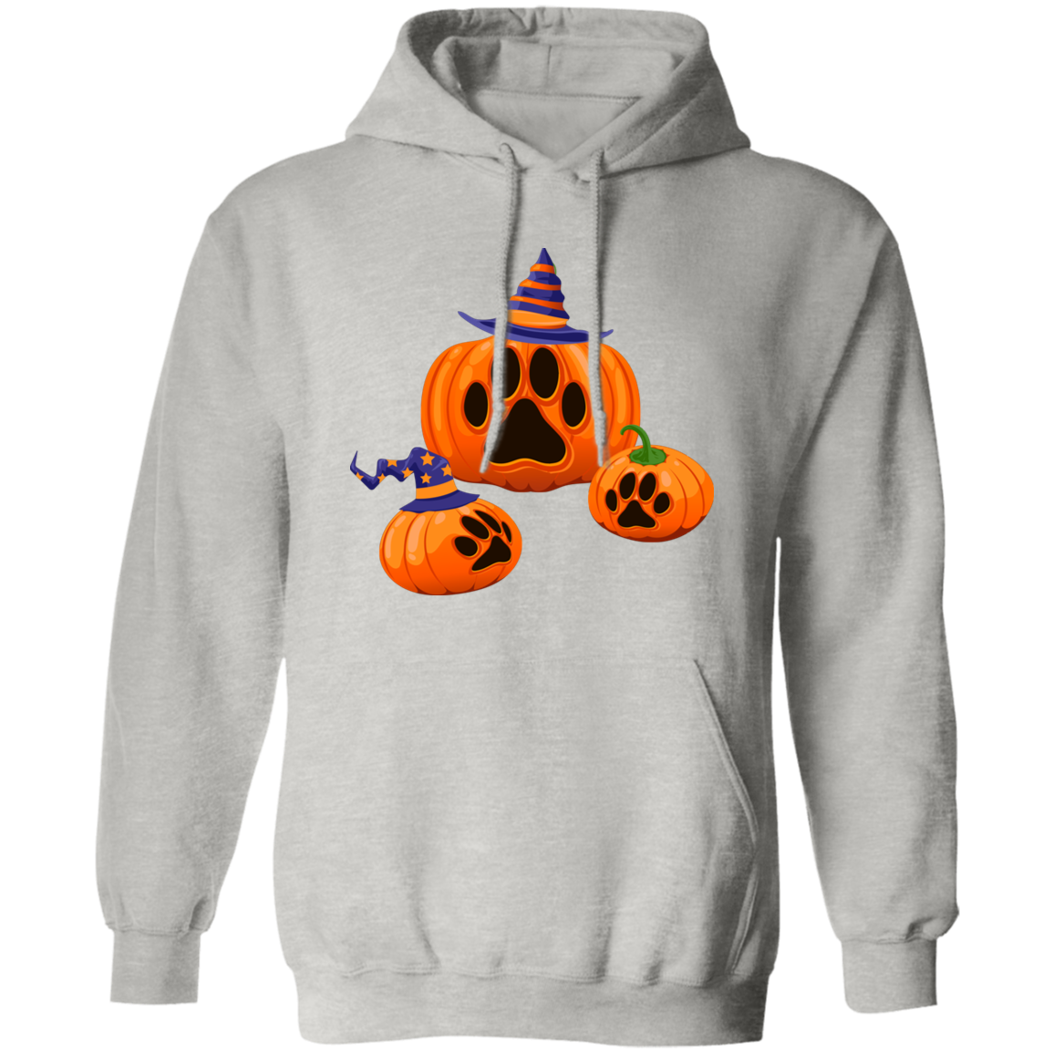 Halloween Paw Print Pumpkin Hoodie